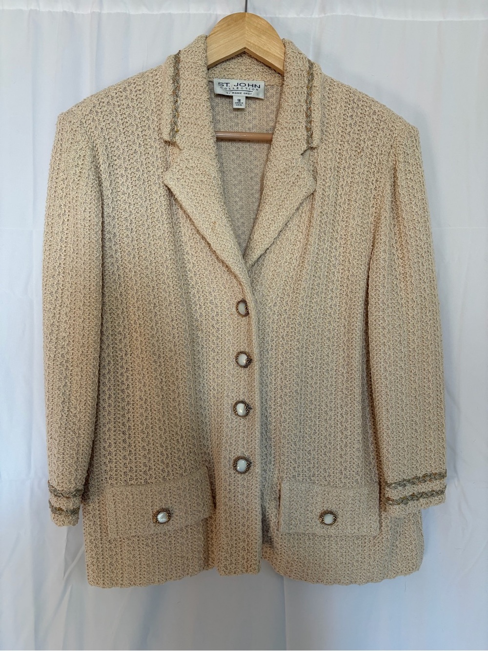 Vintage St. John cream knit blazer size 12